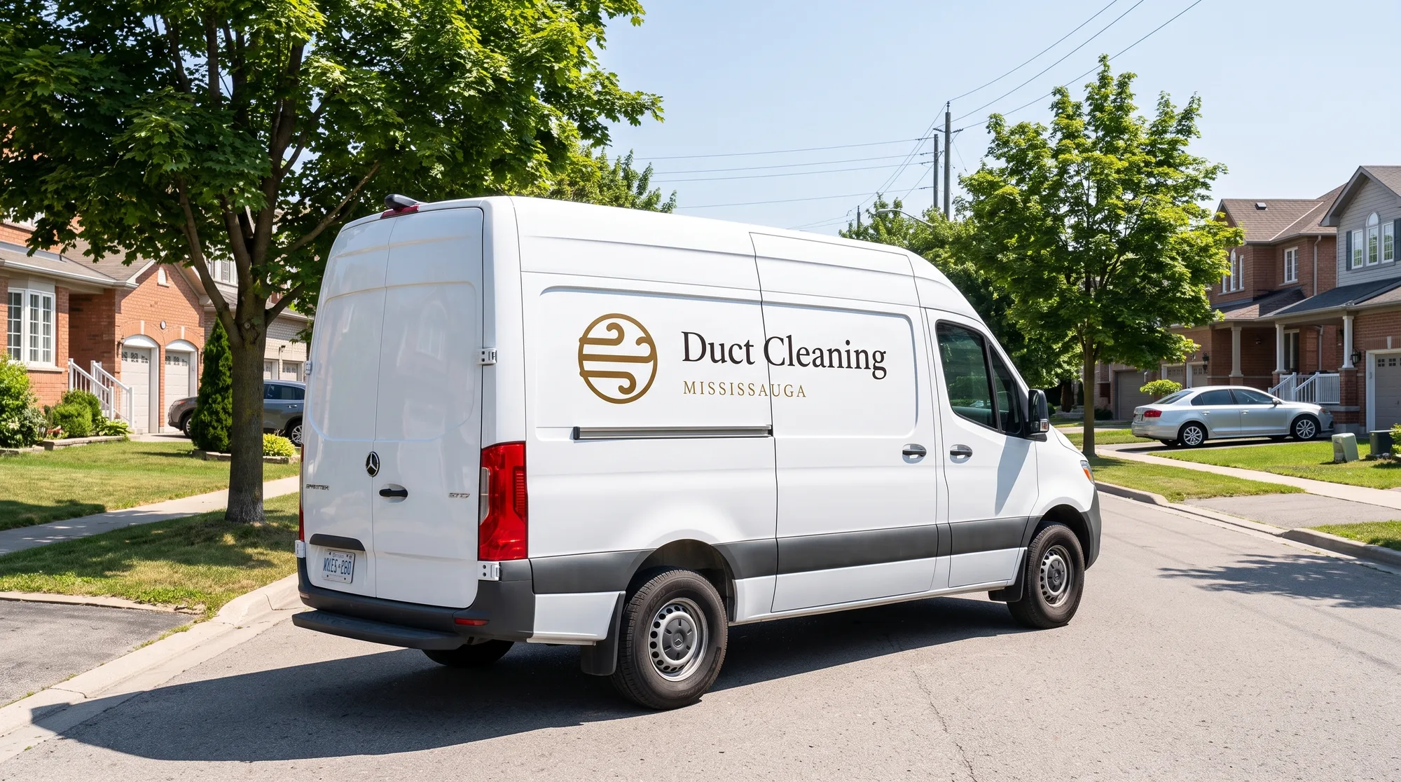 Branded Duct Cleaning Mississauga service van on a residential street